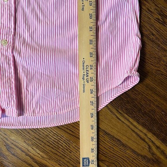 Polo Ralph Lauren Long Sleeve Button Down Shirt Mens L Pink White Striped Cotton - Picture 6 of 8